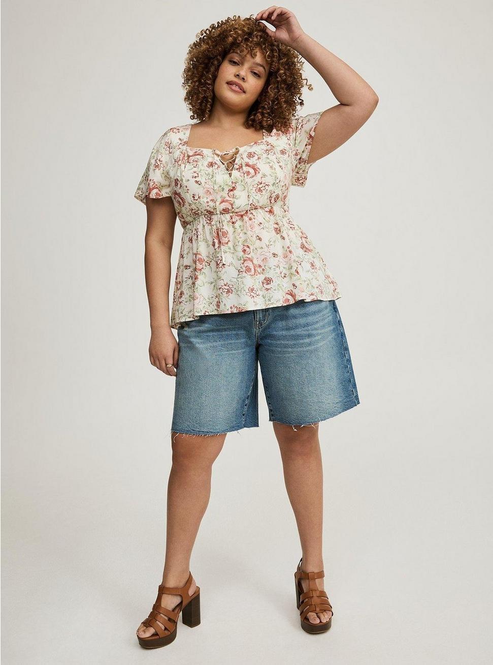 Babydoll Lace-Up Top Product Image