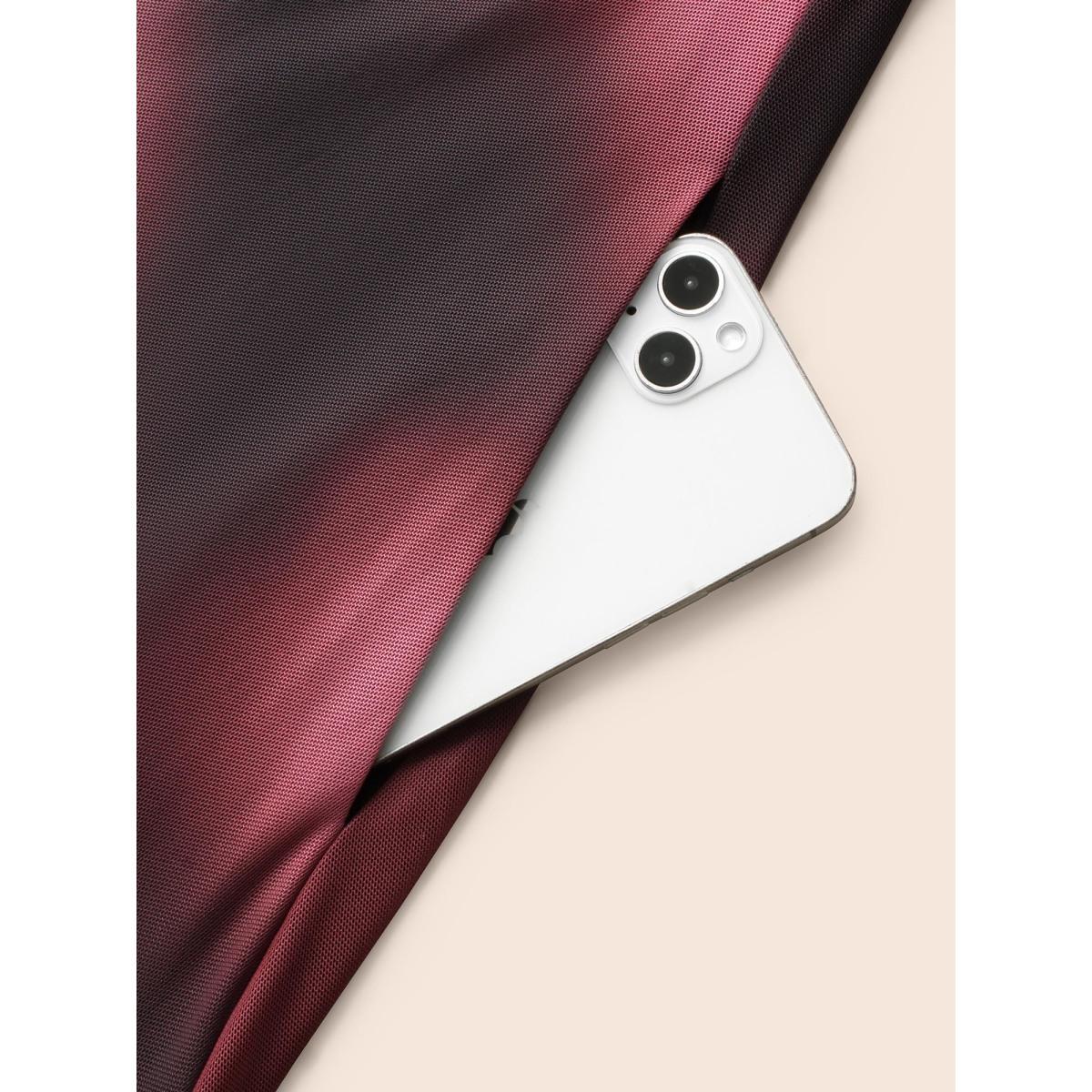 Plus Size Square Neck Gradient Dyeing Mesh Dress Eggplant Women Cocktail Texture Party Curvy Bloomchic 14-16/1X Product Image