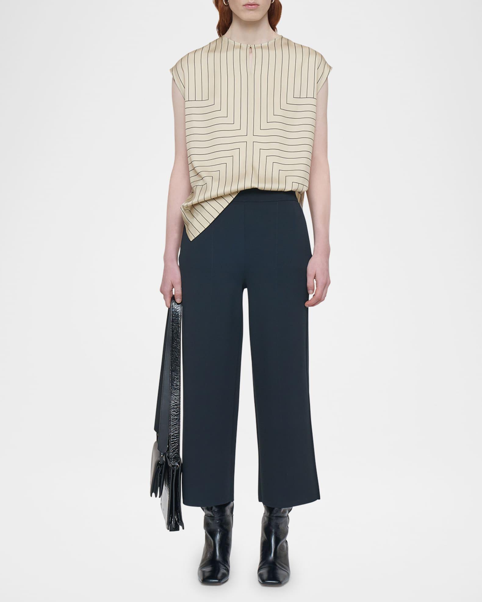 Wide-Leg Viscose Knit Stretch Culottes Product Image