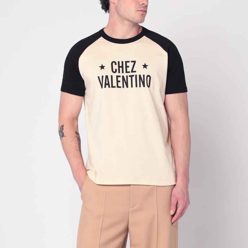 VALENTINO Chez Logo T-shirt In Neutral Product Image