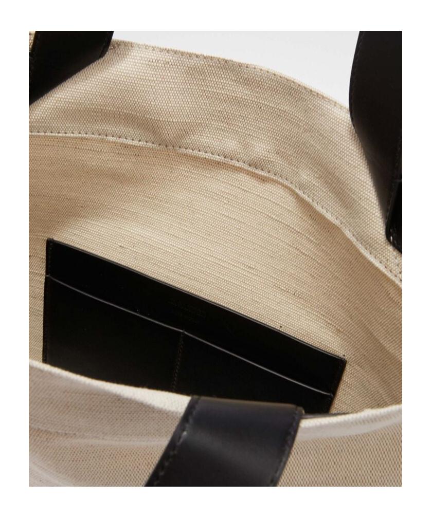 JIL SANDER Medium Flat Shopping Bag In White/black Product Image