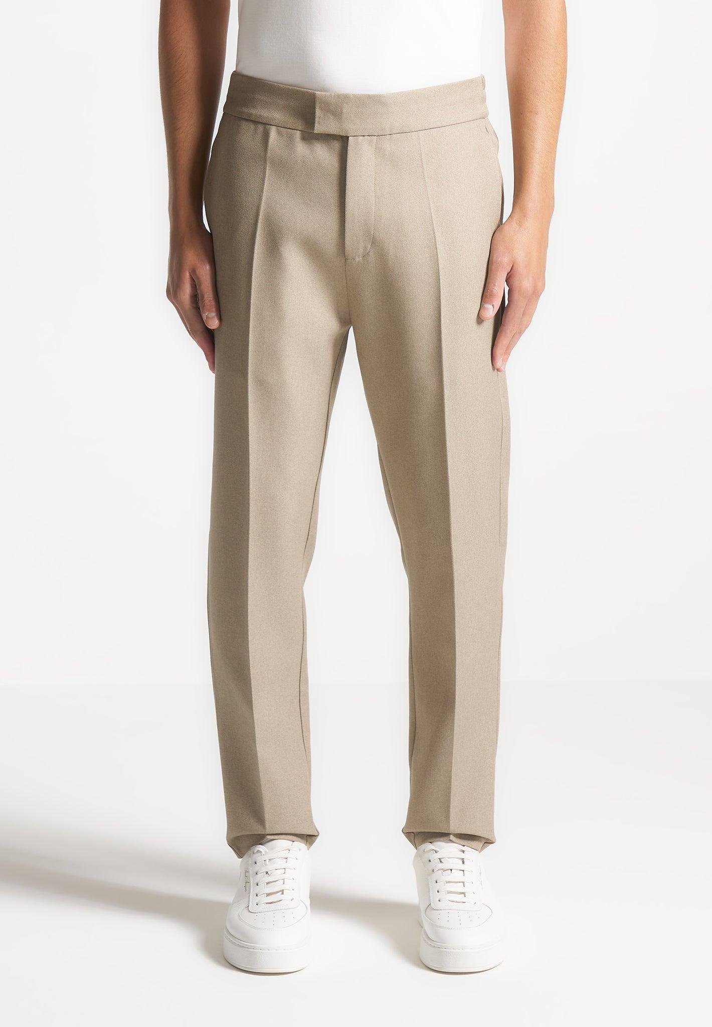 Claude - Slim Fit Tailored Trousers - Beige Male Product Image