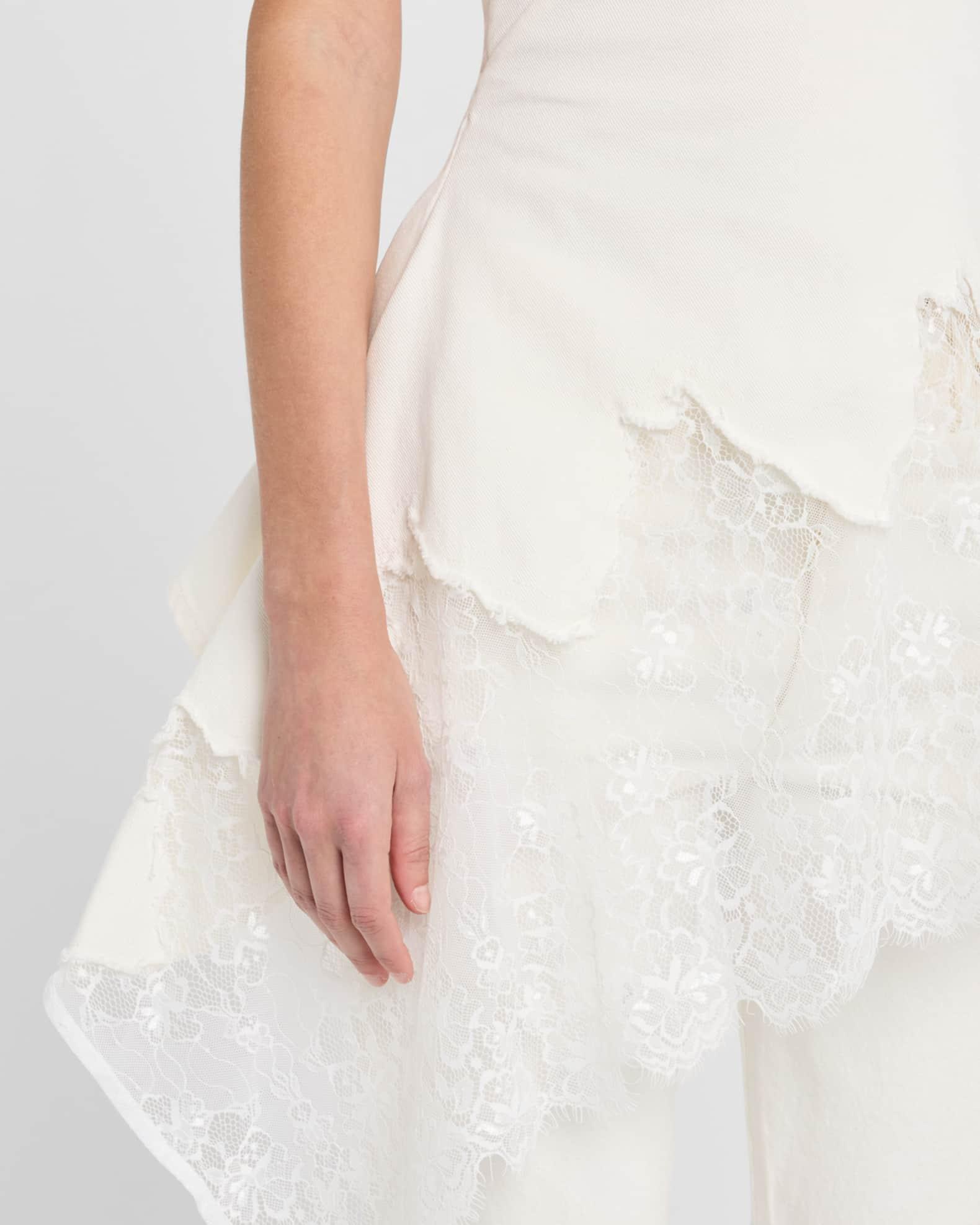 Denim and Lace Strappy Top Product Image