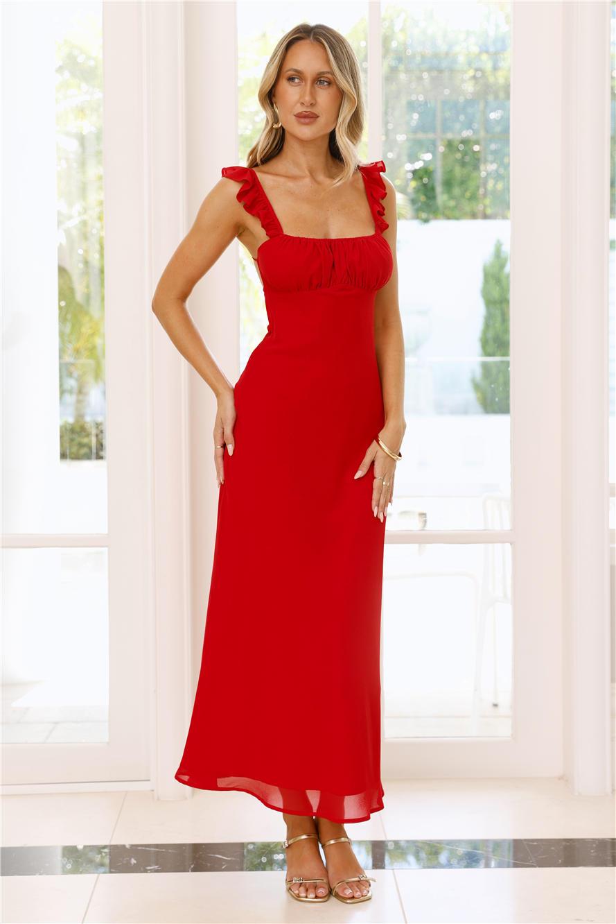 Mansion Party Maxi Dress Red Product Image
