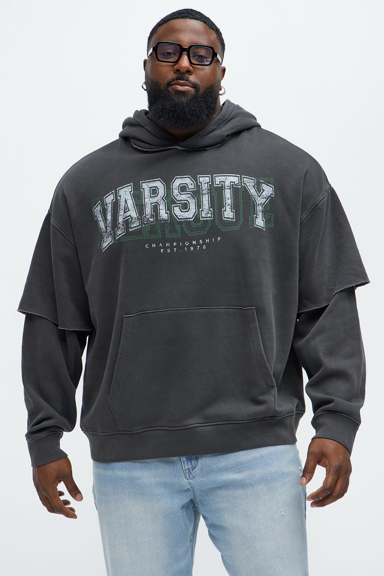 Varsity Washed Hoodie - Grey Product Image