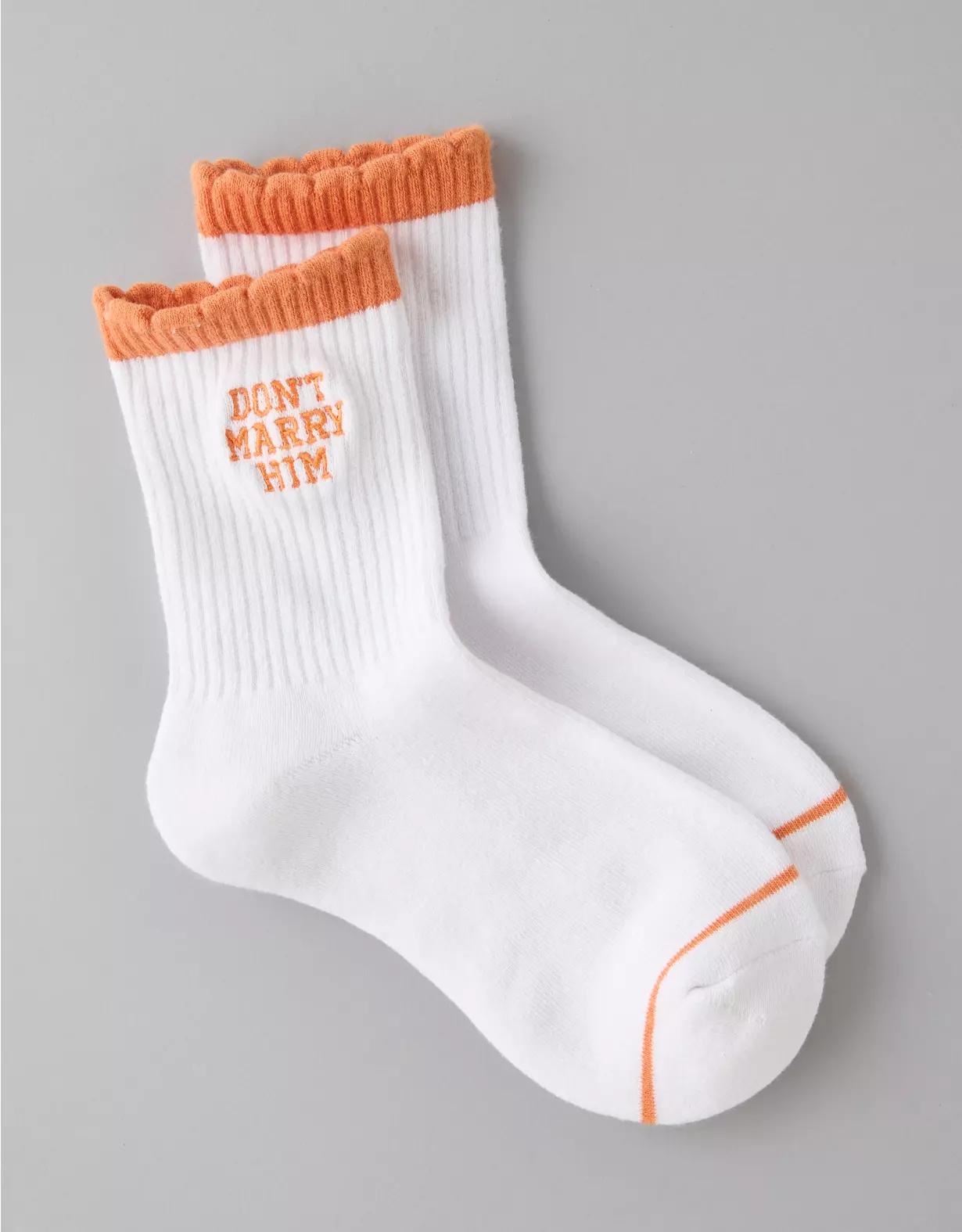 AE x The Summer I Turned Pretty Ruffle Cropped Crew Socks Product Image