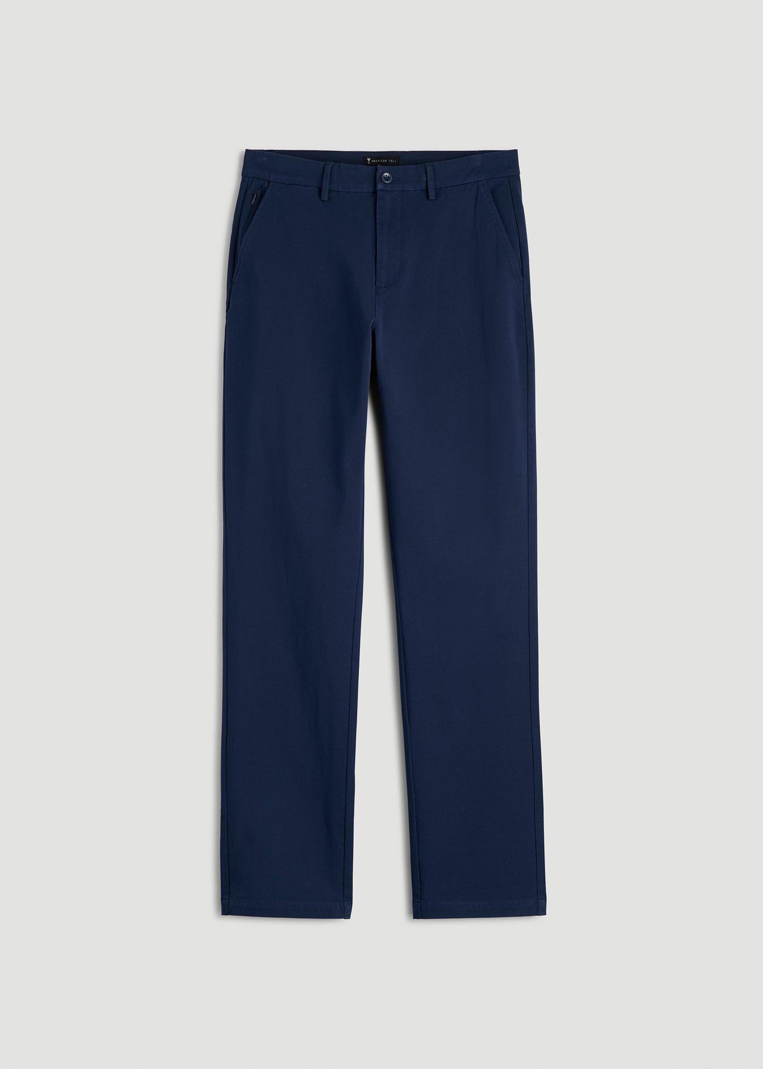 4 Way Stretch Commuter STRAIGHT Leg Chino Pants for Tall Men in Summer Blue Male Product Image