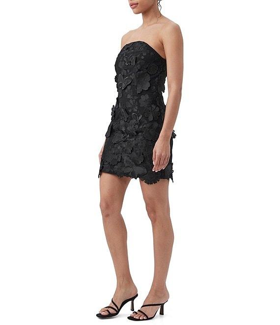 Trina Turk Jazelle Eden Floral Embroidered Strapless Sleeveless Mini Dress Product Image