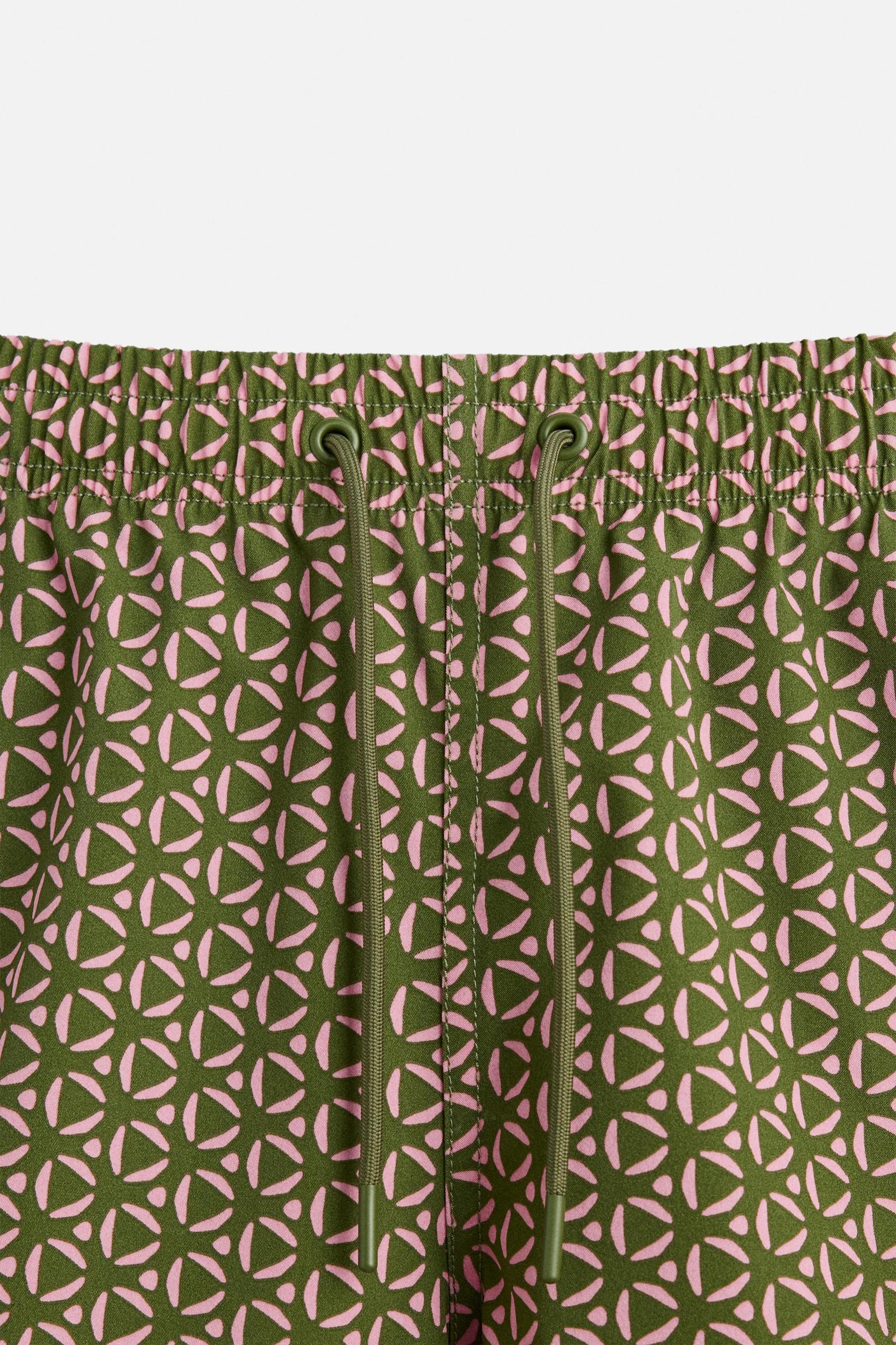 GEOMETRIC PRINT MID-LENGTH SWIMSUIT Product Image