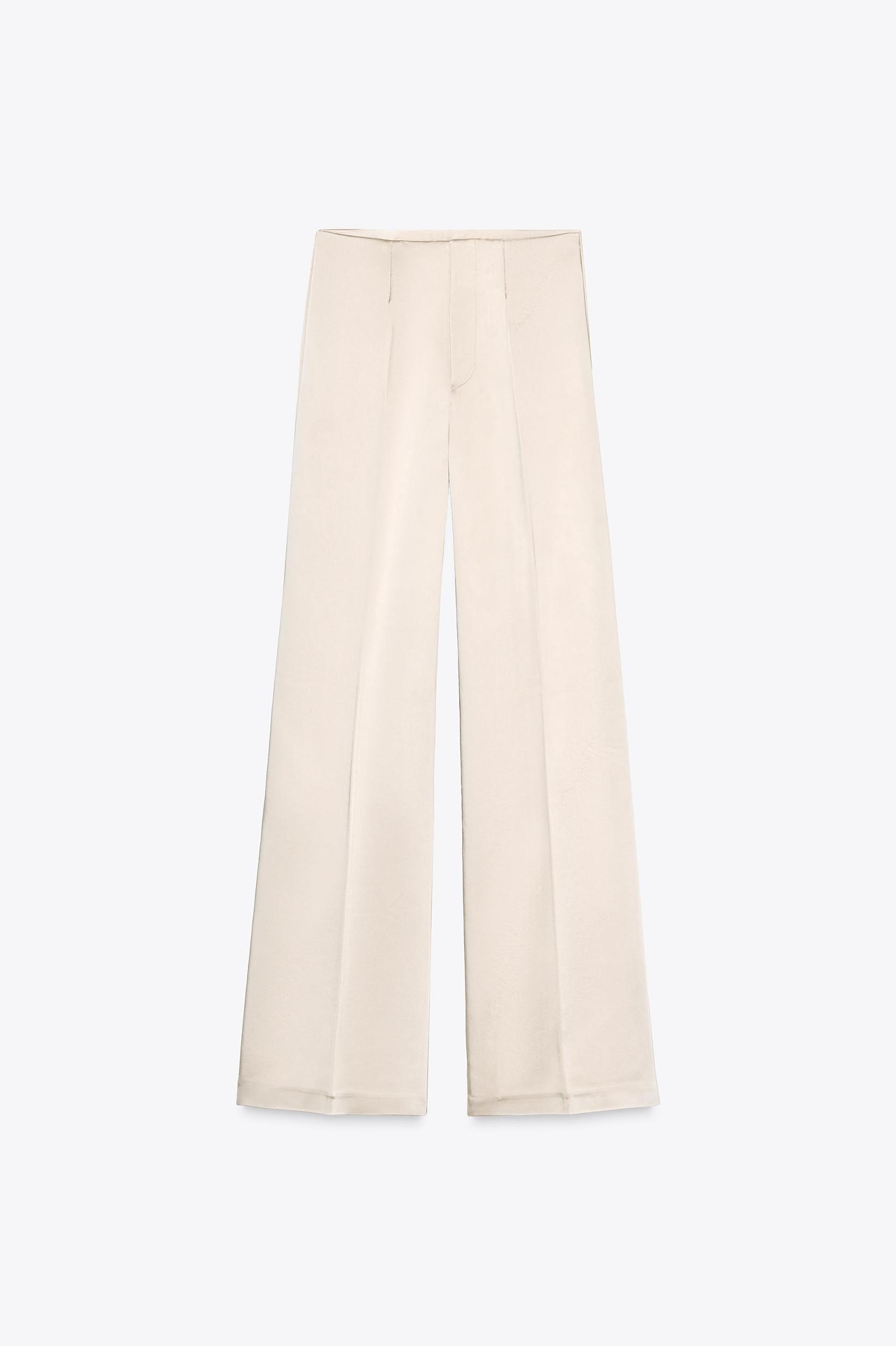 HIGH-WAISTED SATIN PANTS Product Image