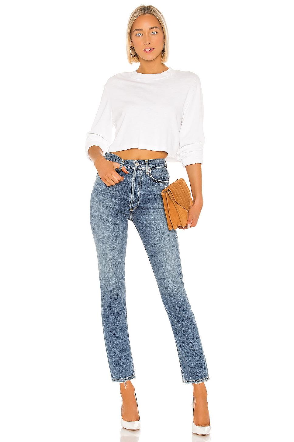 Womens Riley Mid-Rise Straight-Leg Ankle Jeans Product Image