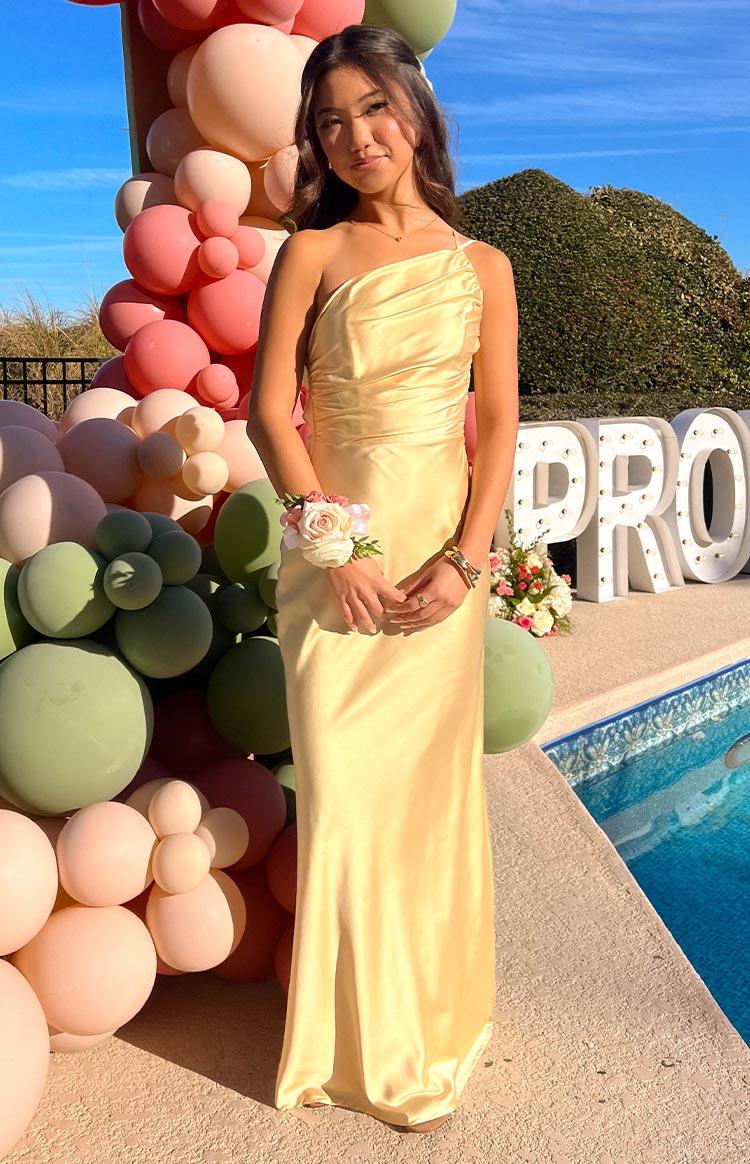 Tina Yellow Formal Maxi Dress Product Image