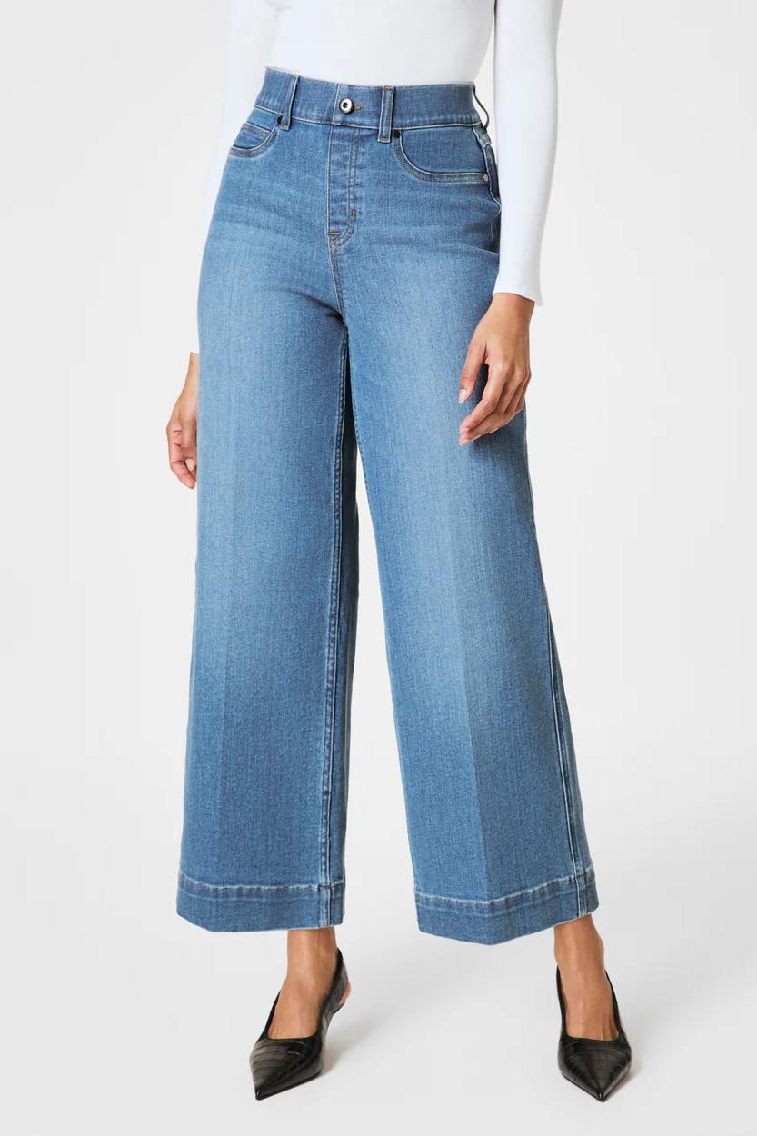 Cropped Wide Leg Crop- Stonewashed Blue Product Image