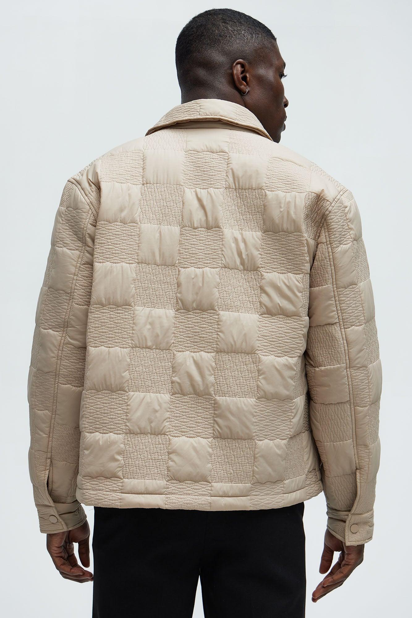 Laurel Checker Quilt Jacket - Tan Product Image