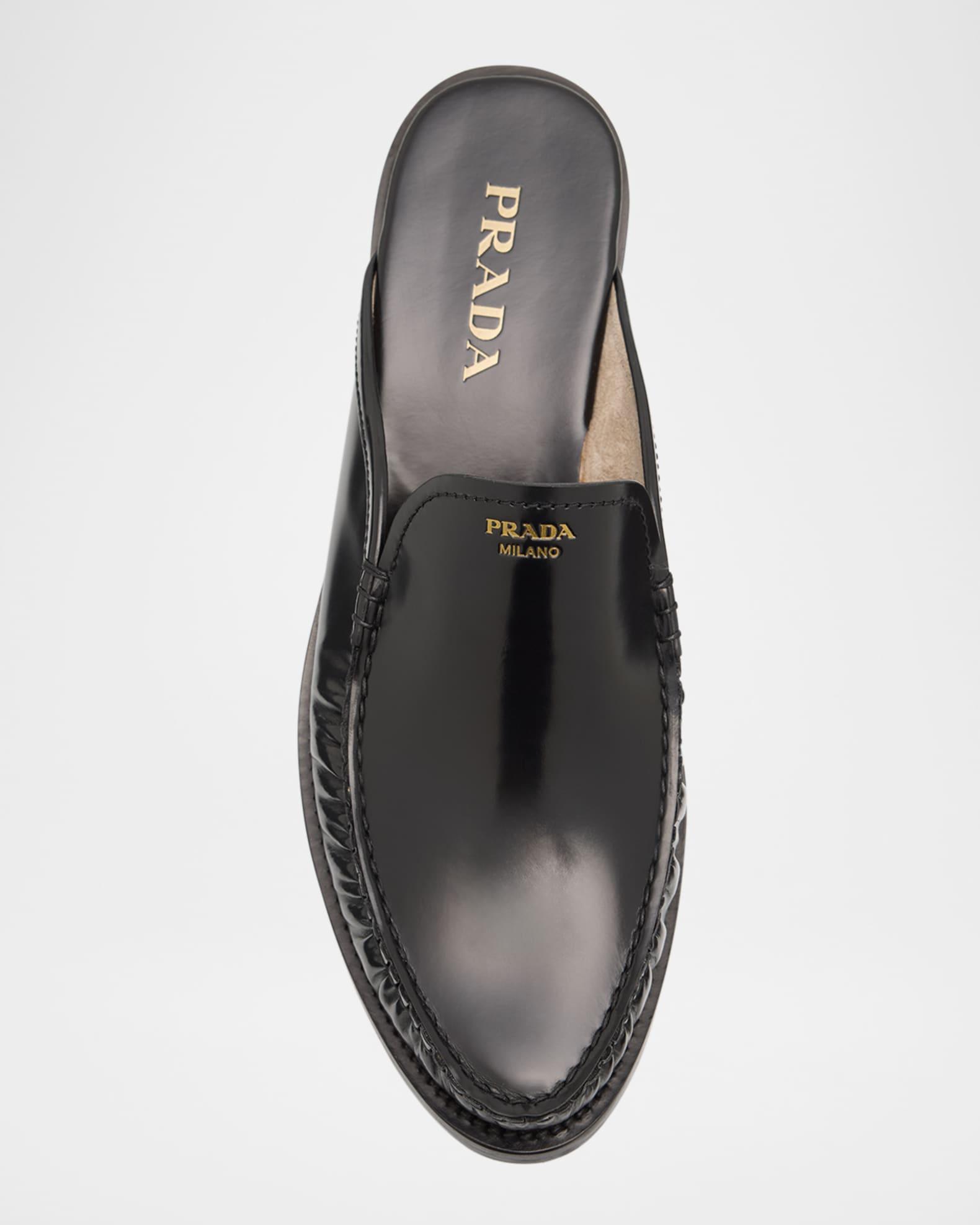 Spazzolato Leather Loafer Mules Product Image