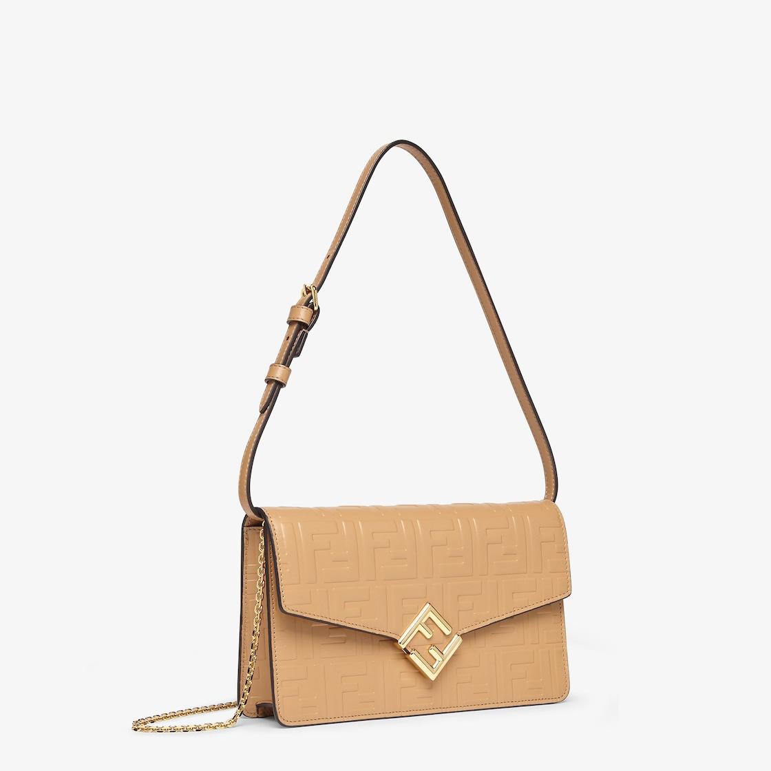 FF Diamonds Wallet On ChainLight brown FF leather wallet Product Image