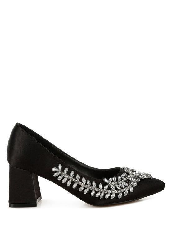 Abatina Satin Diamante Embellished Pumps Product Image