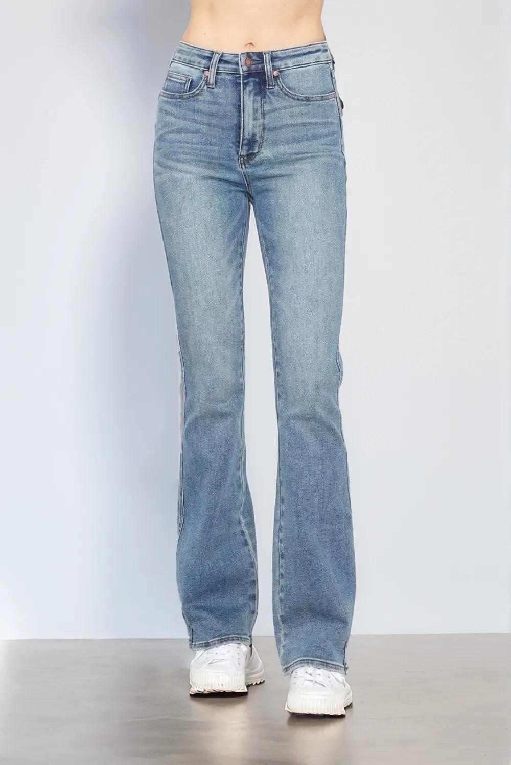 88783    Maritza Tummy Control Back Embroidered Pocket Bootcut Judy Blue Jeans Product Image