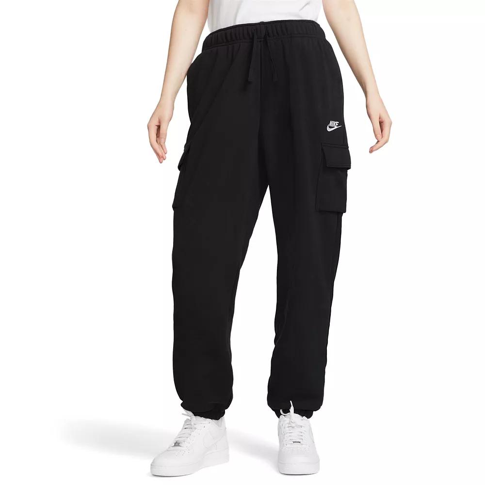 Womens Nike Sportswear Club Fleece Mid-Rise Oversized Cargo Sweatpants | DQ5196-010 Product Image