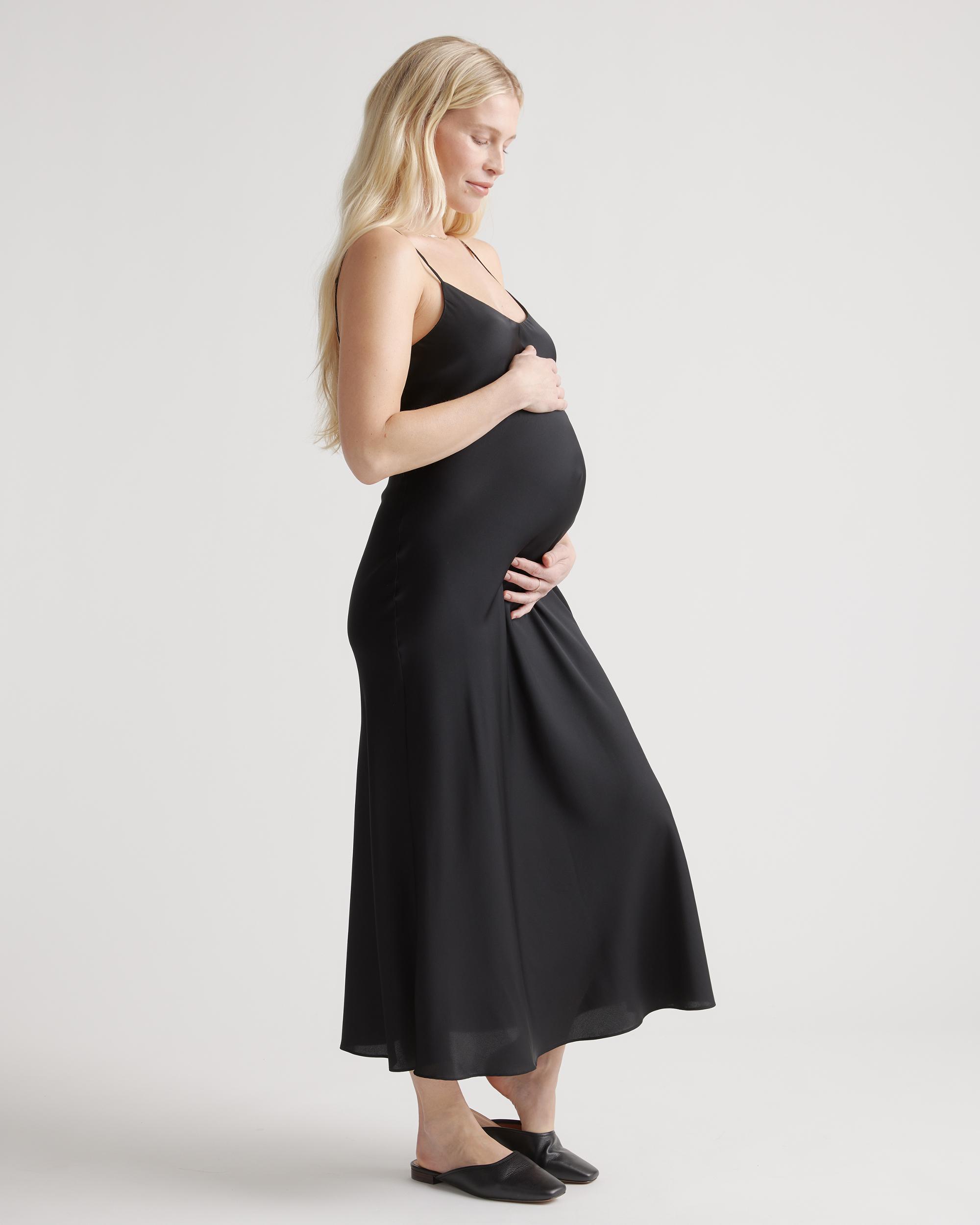 Quince | Women's Washable Stretch Silk Maternity Slip Dress Size XS Product Image
