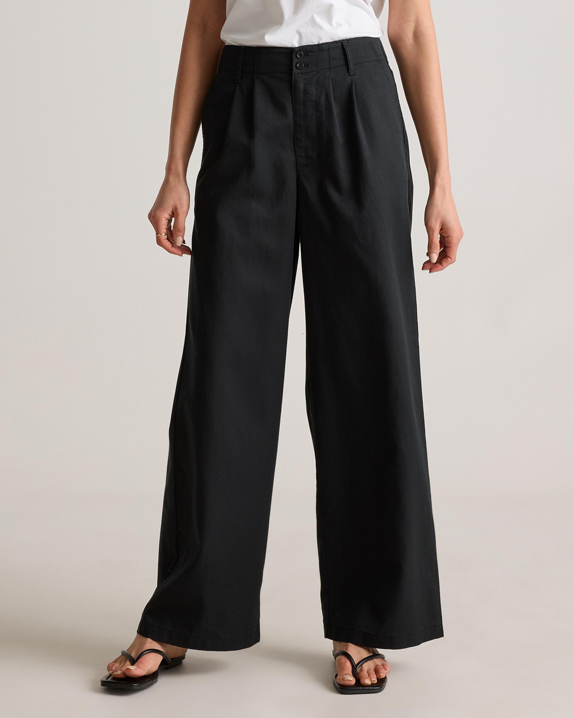 Quince | Women's Drapey Twill Pleated Trouser Tencel Product Image