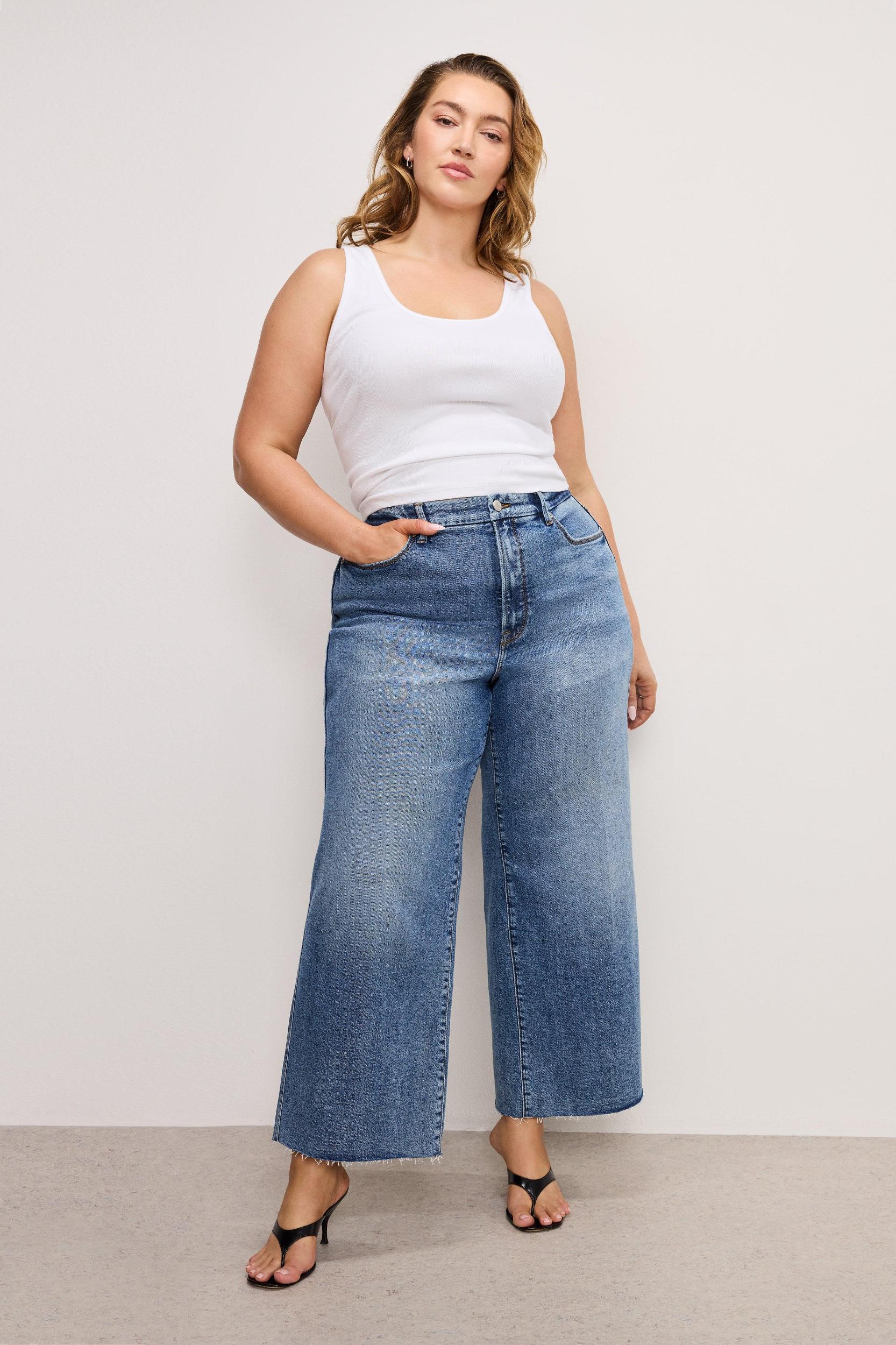 GOOD SKATE WIDE CROPPED JEANS | INDIGO978 Product Image