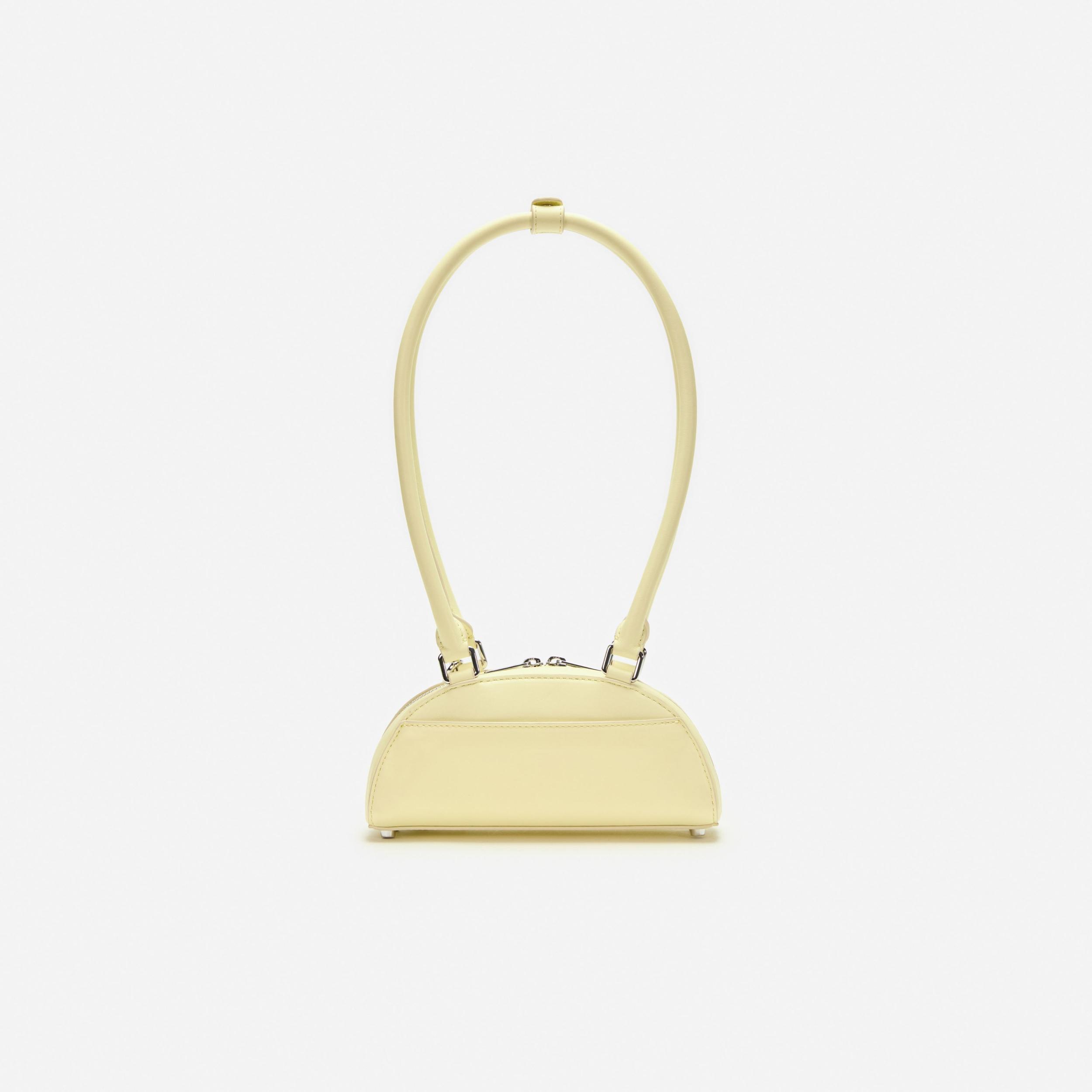 Yellow Leather Mini Shoulder Bag With Charm Product Image