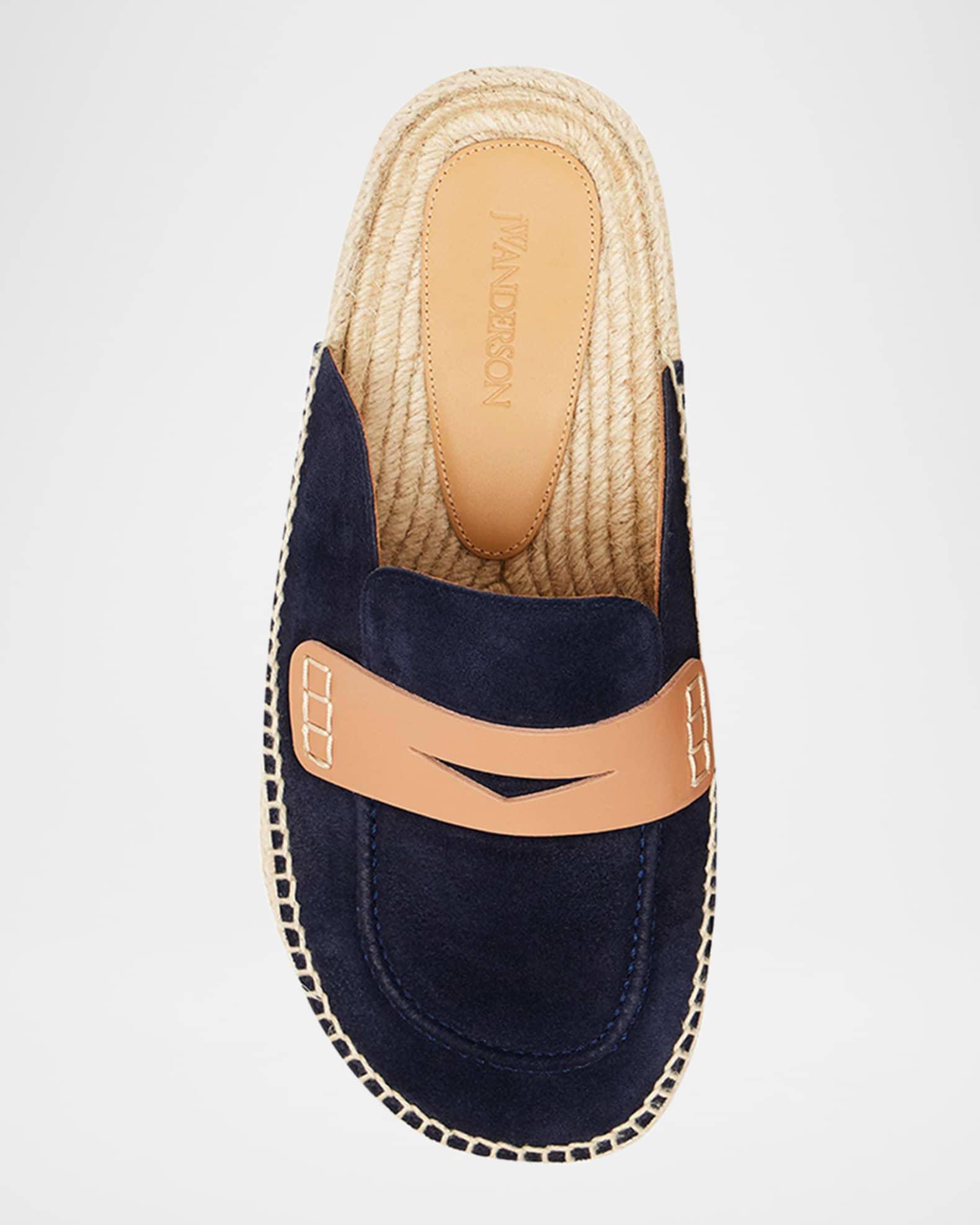 Suede Espadrille Penny Loafer Mules Product Image