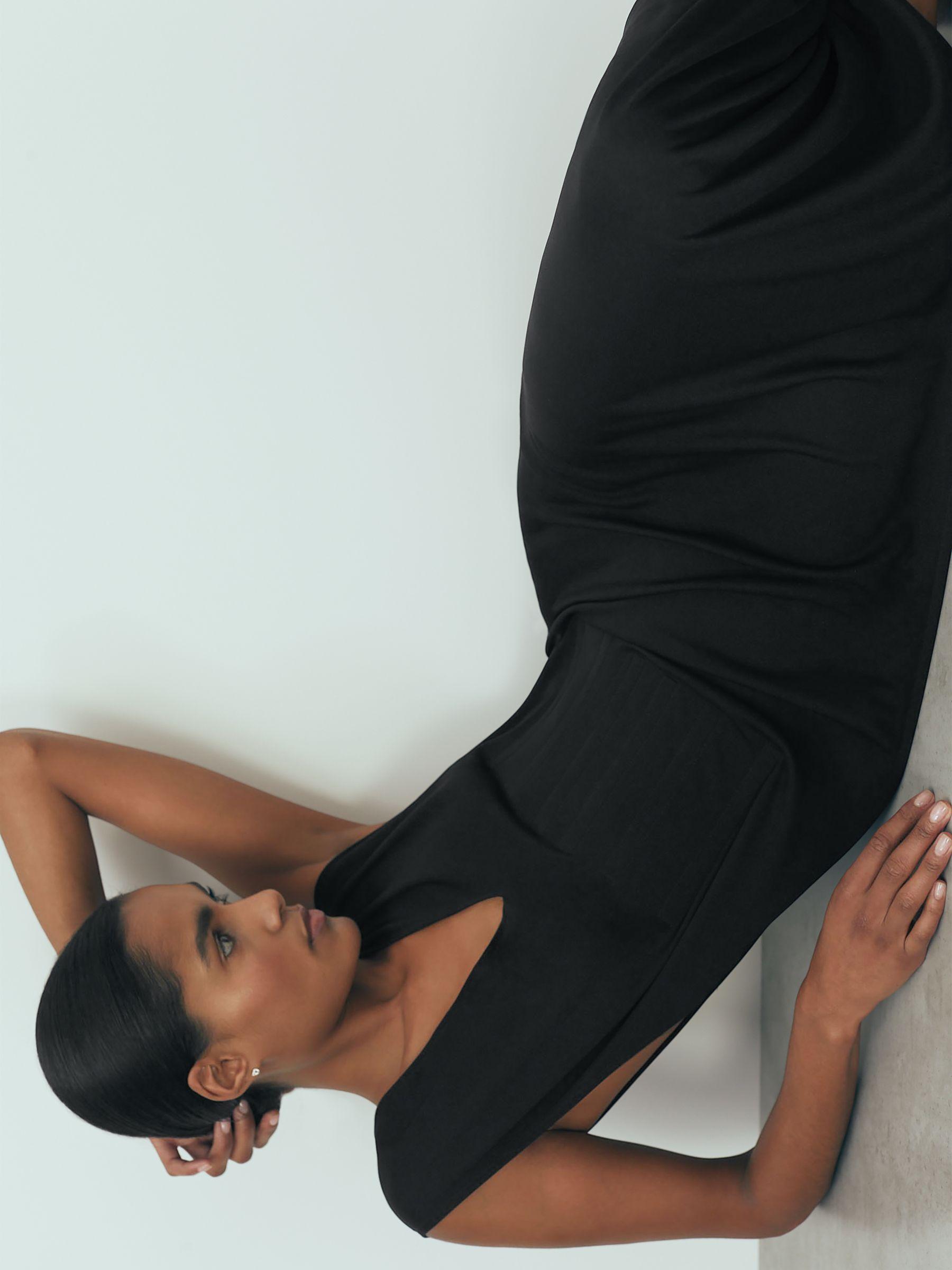 Atelier Corset Detail Jersey Maxi Dress in Black Product Image