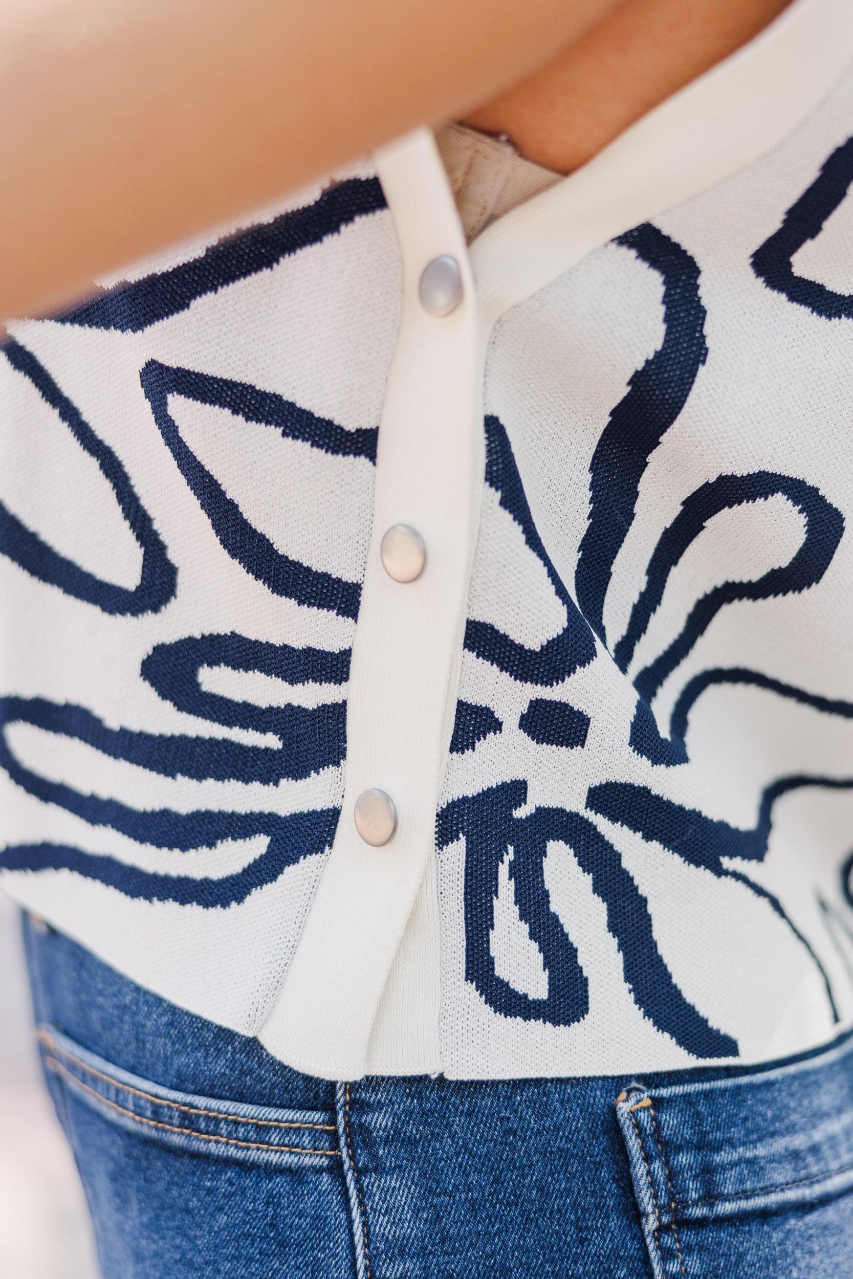 All You've Got Ivory White Floral Short Sleeve Sweater Female Product Image