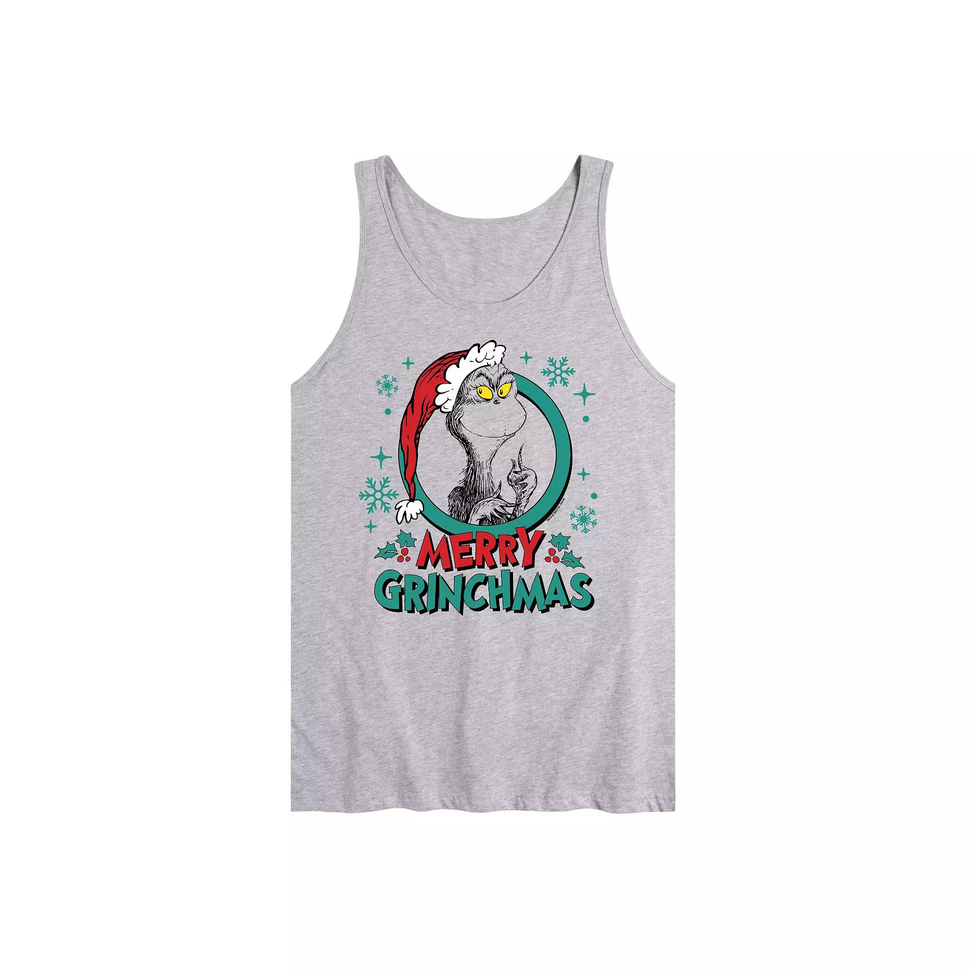 Men's Dr. Seuss The Grinch Merry Grinchmas Graphic Tank Top,  Product Image