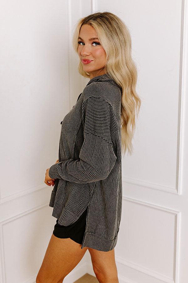 Bonfire Ready Ribbed Sweatshirt in Black Product Image