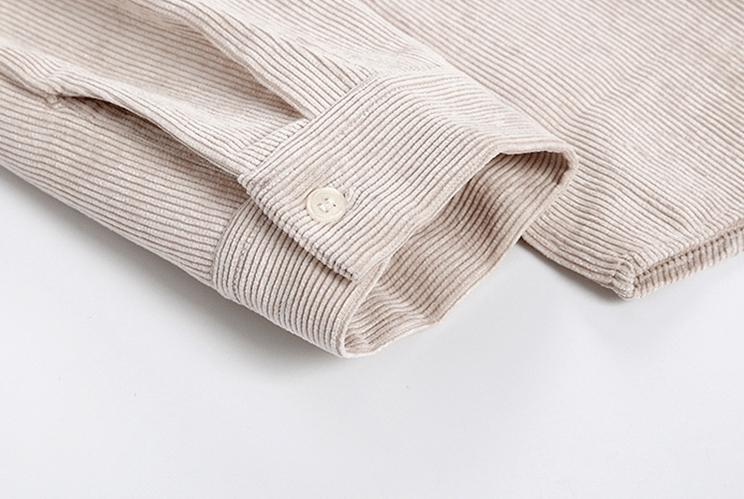 RT No. 3505 DARK CREAM CORDUROY COLLAR SHIRT Product Image