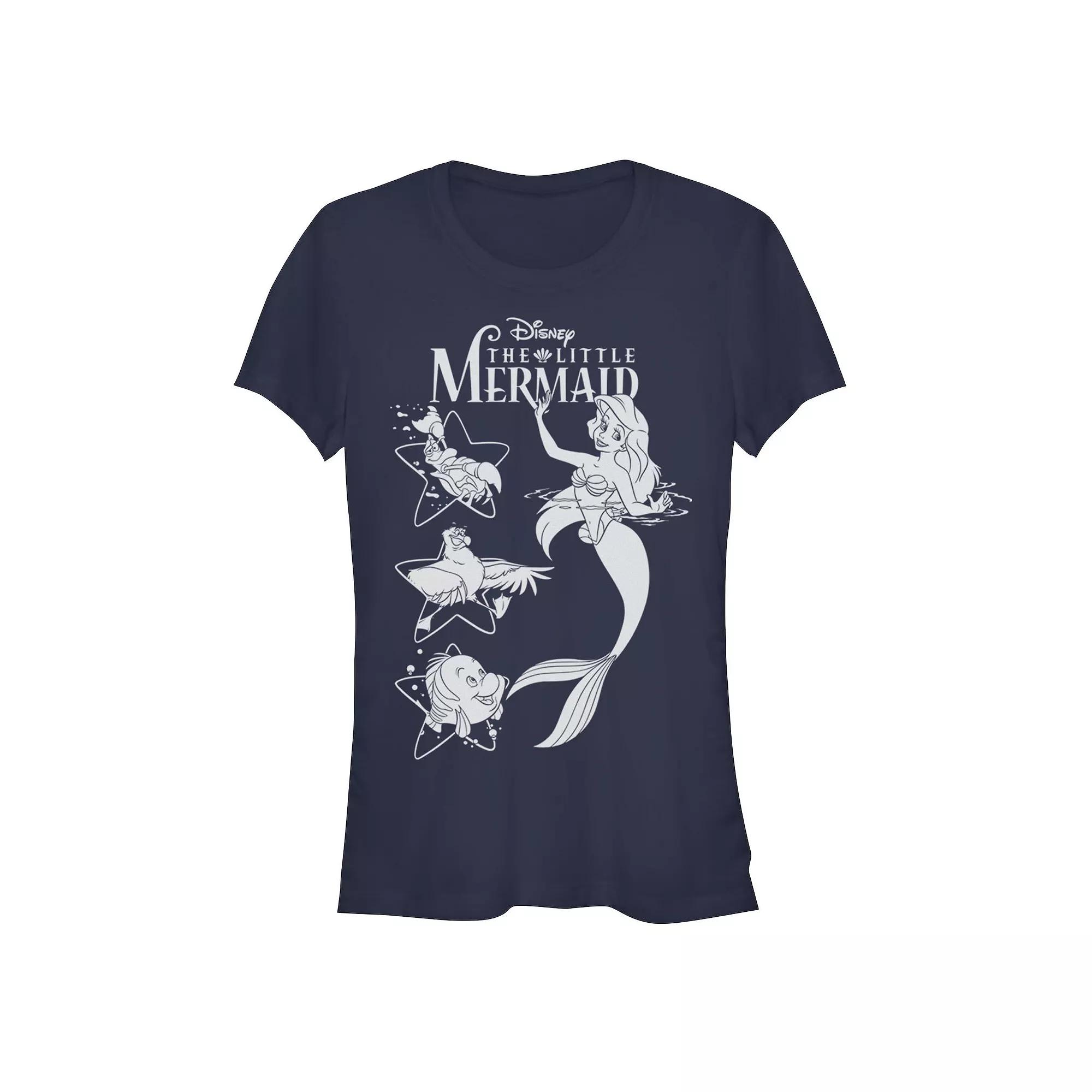 Disney's The Little Mermaid Juniors' Ariel And Friends Graphic Tee, Women's,  Product Image
