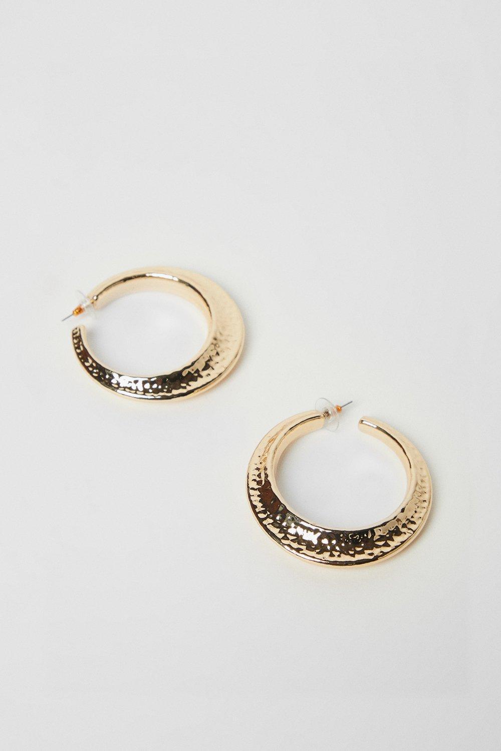 Textured Hoop Earrings Product Image