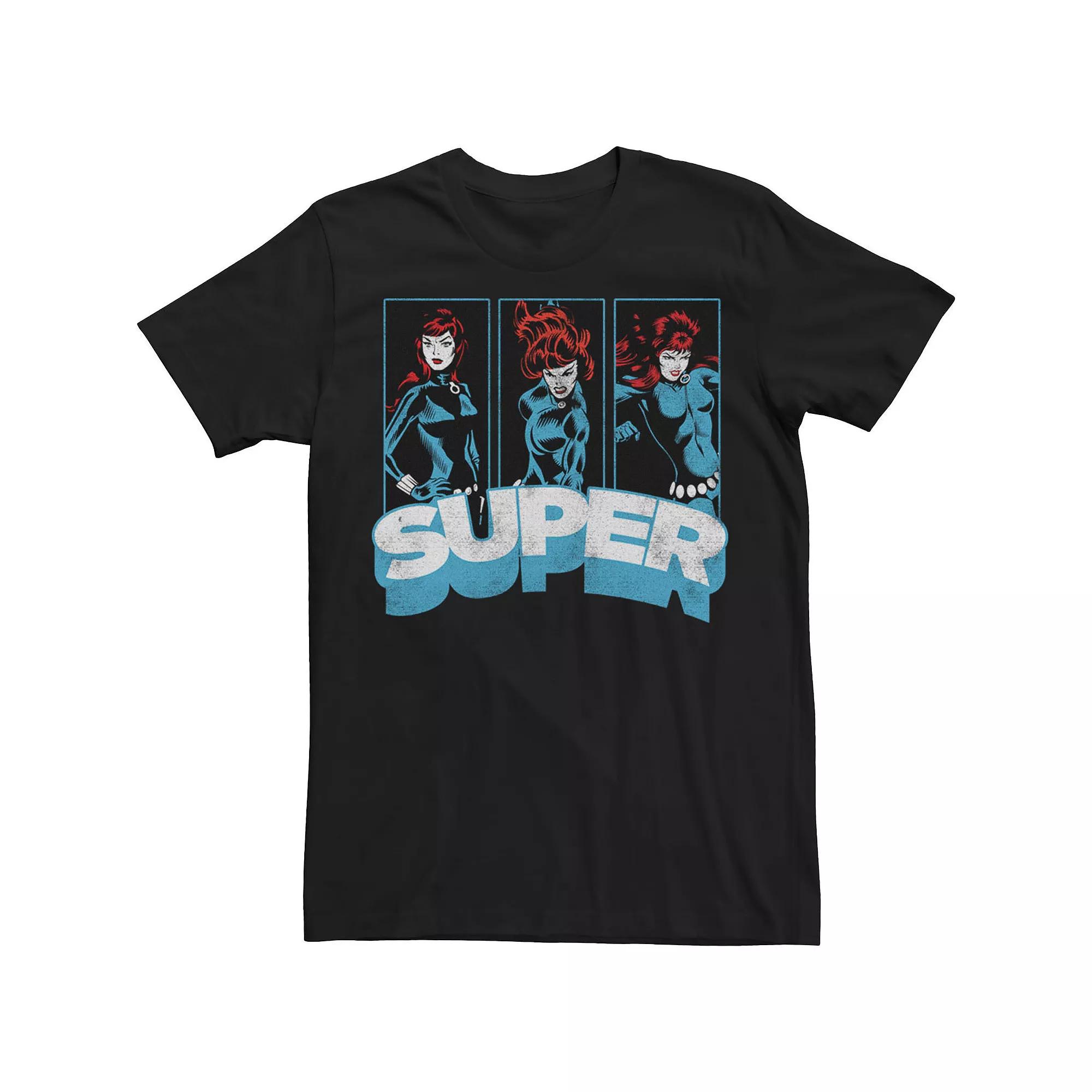 Men's Marvel Black Widow Super Vintage Comic Poses Tee,  Product Image