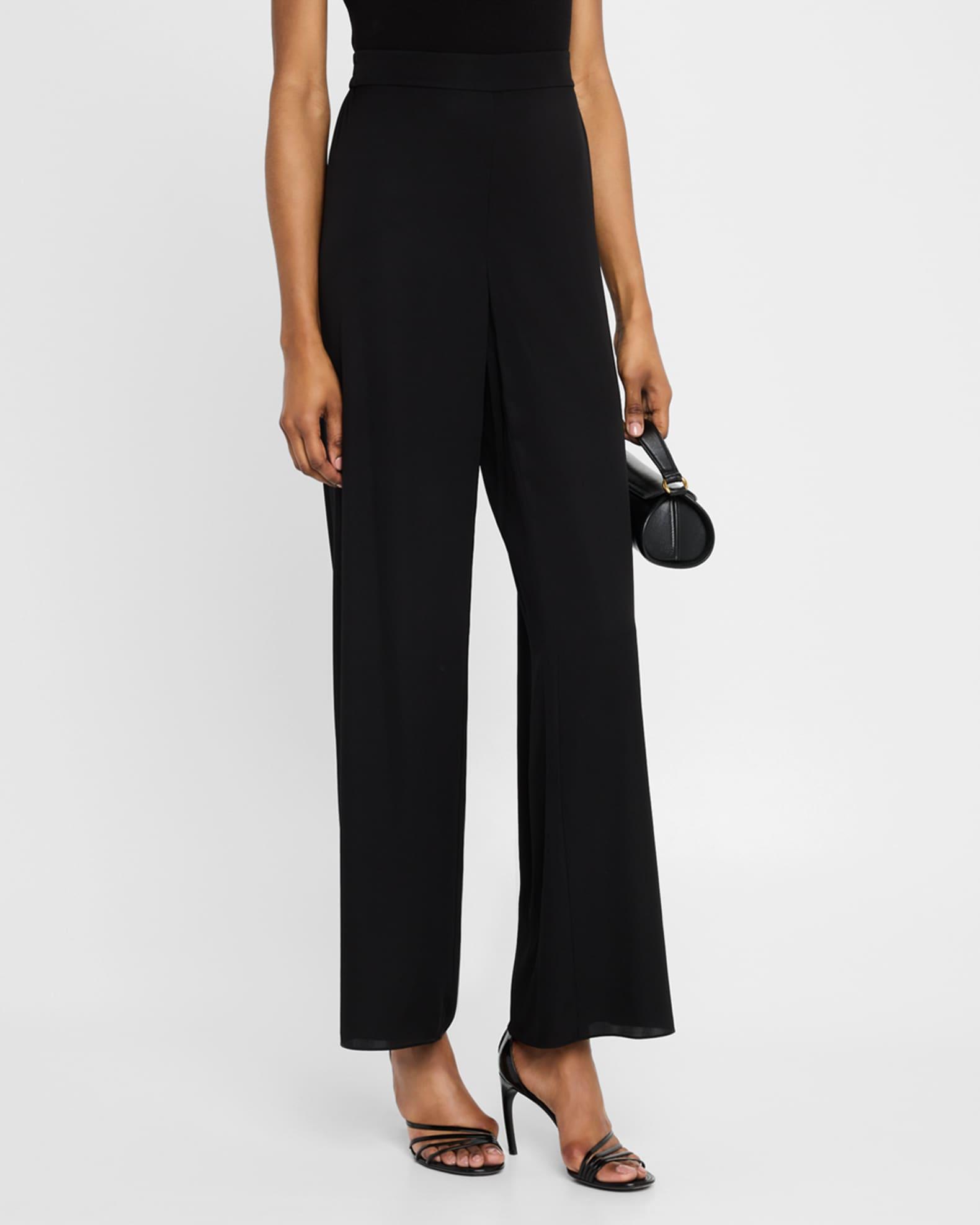 Wide-Leg Stretch Georgette Pants Product Image