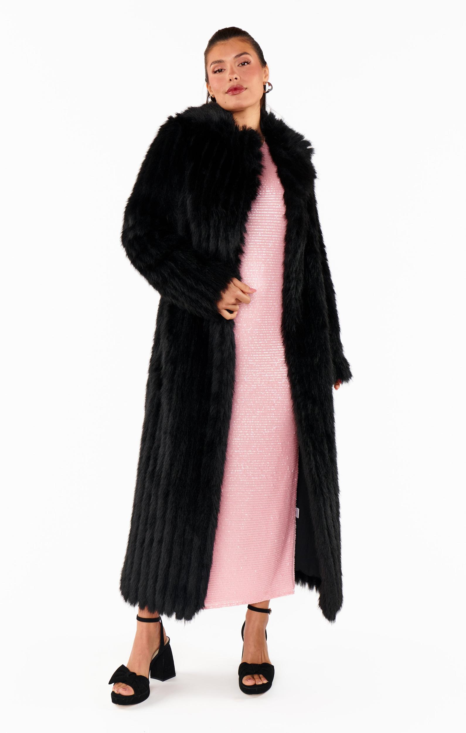 Plaza Coat ~ Black Faux Fur Product Image
