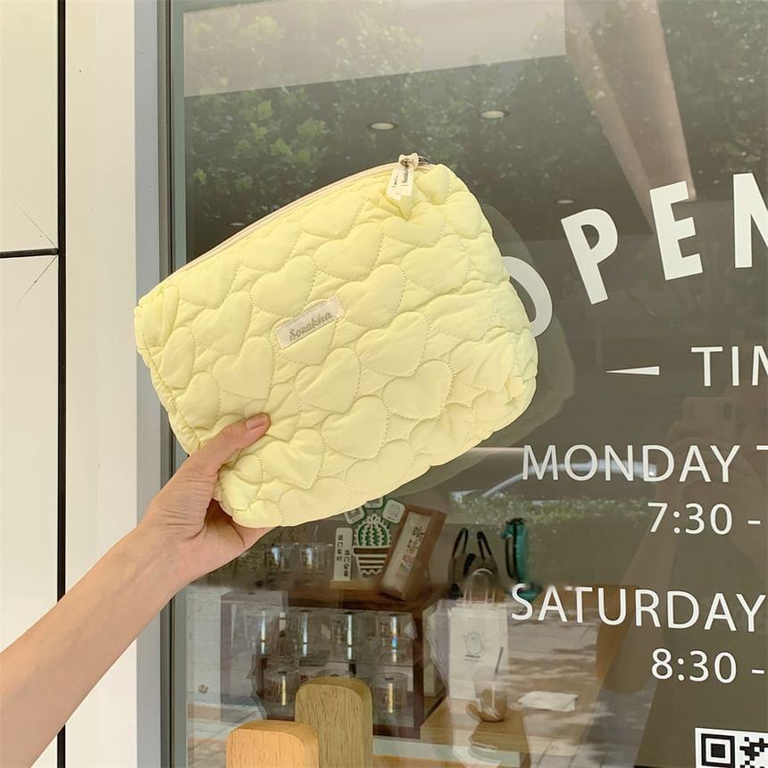 Lettering Applique Makeup Bag Product Image