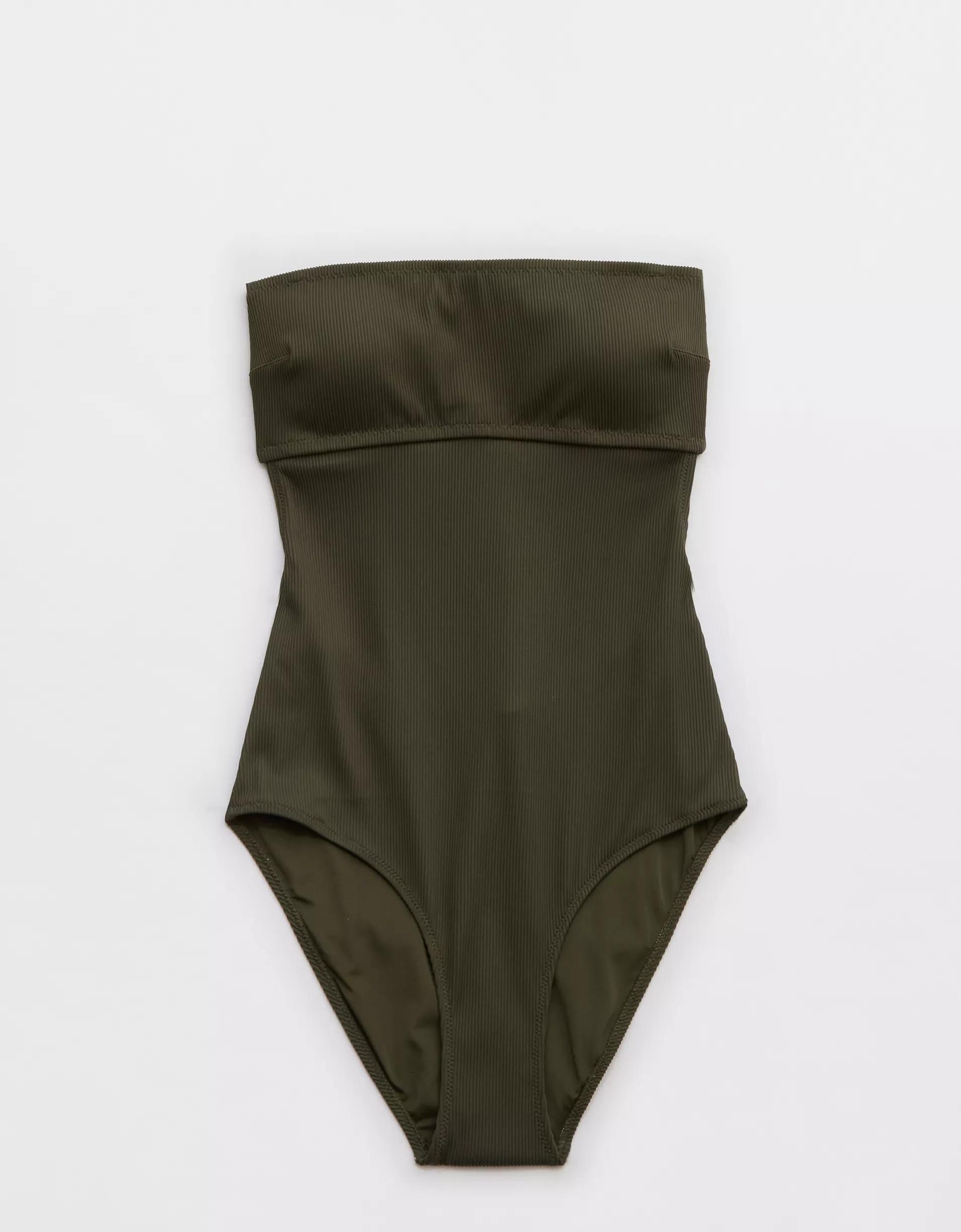 Aerie Ribbed Strapless One Piece Swimsuit Product Image