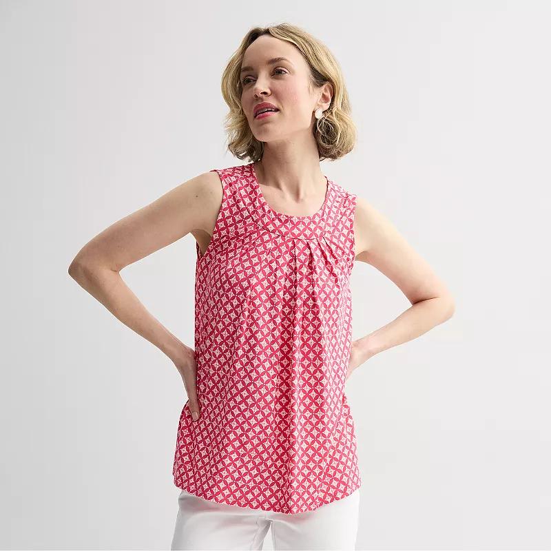 Petite Croft & Barrow® Pleated Tank Top, Women's,  Product Image