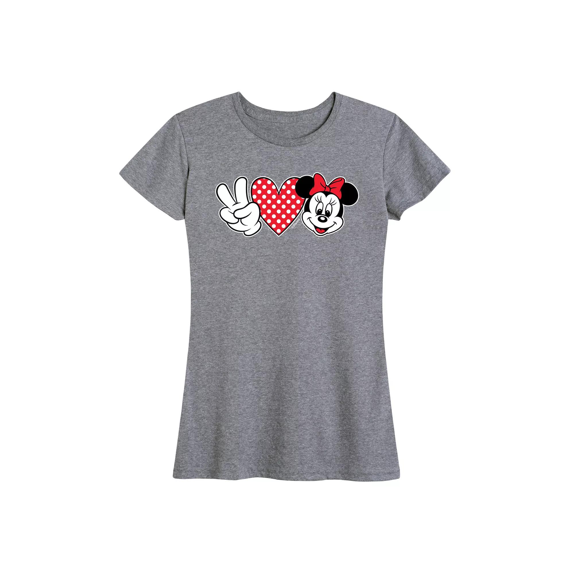 Disney's Minnie Mouse Women's Peace Love Graphic Tee,  Product Image