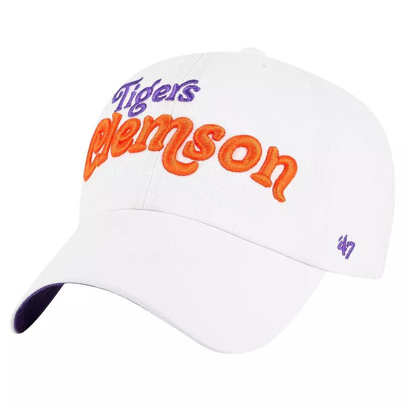 Women's '47 White Clemson Tigers Pensacola Clean Up Adjustable Hat Product Image