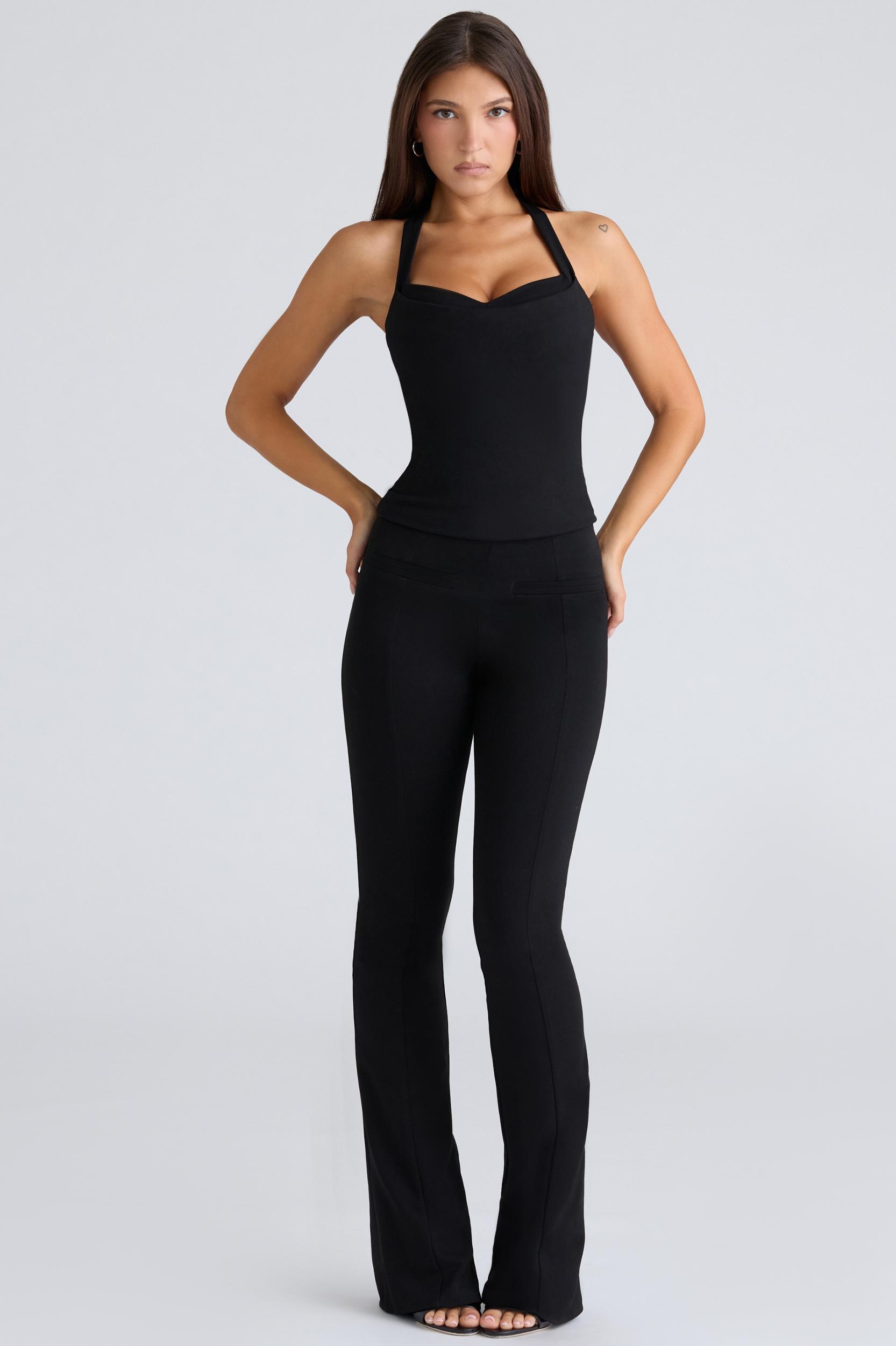 The Peekaboo  black halter neck corset top Product Image