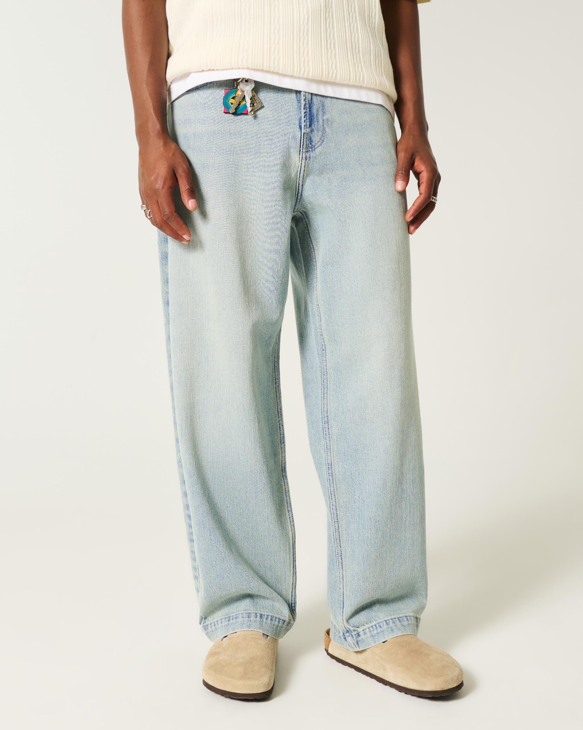 Light Wash Skater Baggy Jeans Product Image