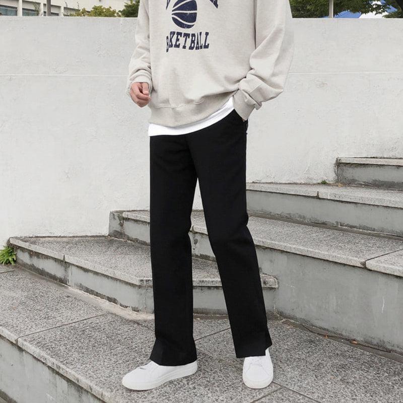 RT No. 3073 STRAIGHT DRAPE SLIT PANTS Product Image