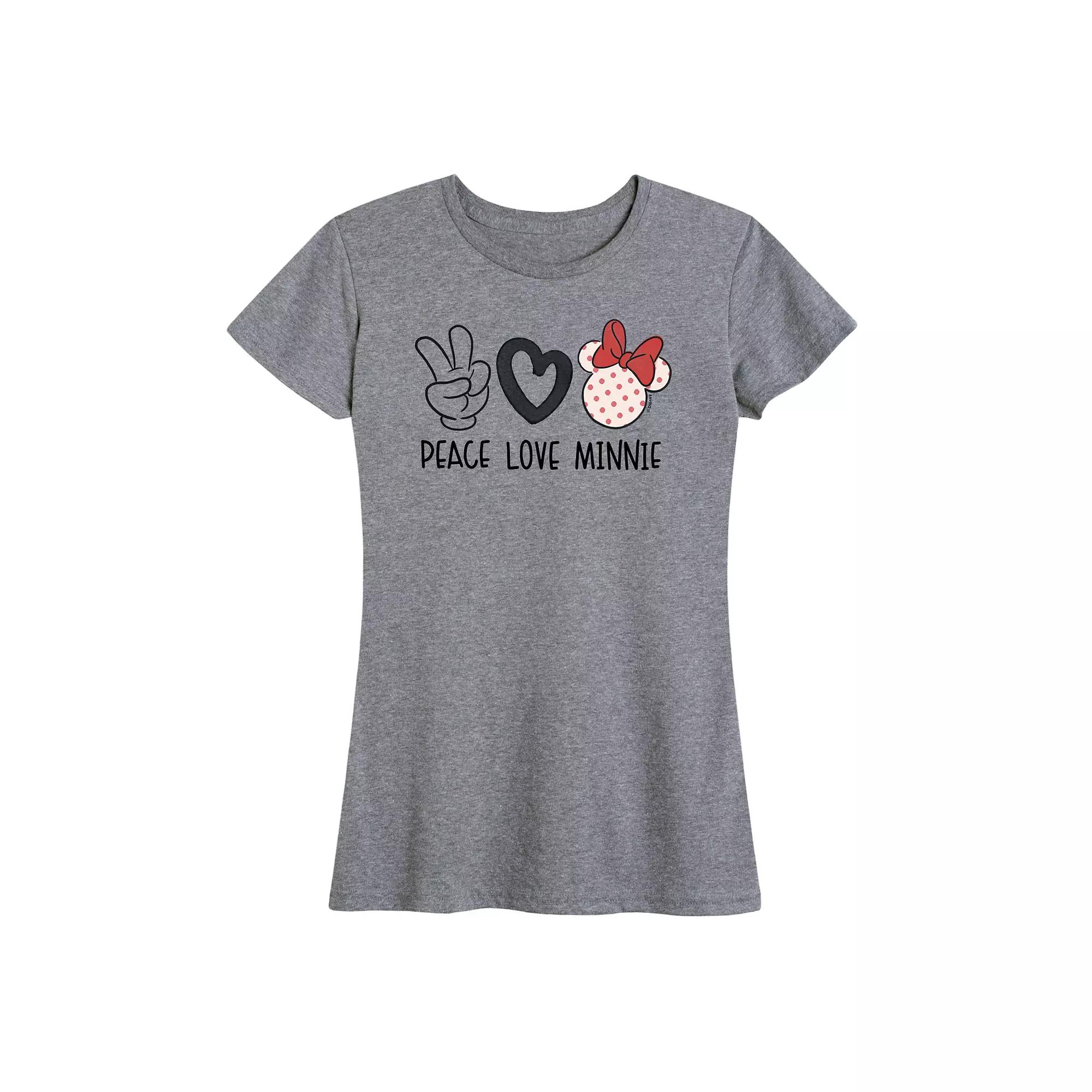 Disney's Minnie Mouse Women's Peace Love Graphic Tee,  Product Image