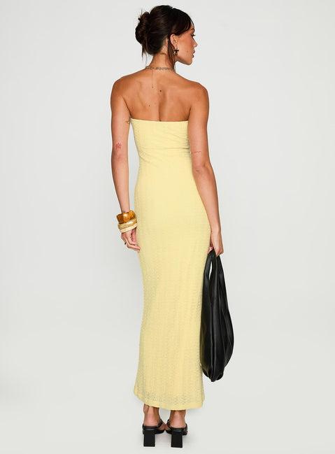 Saijana Strapless Maxi Dress Lemon Product Image
