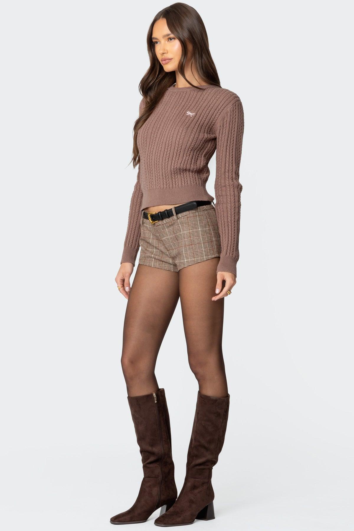 Beverly Bow Cable Knit Sweater Product Image