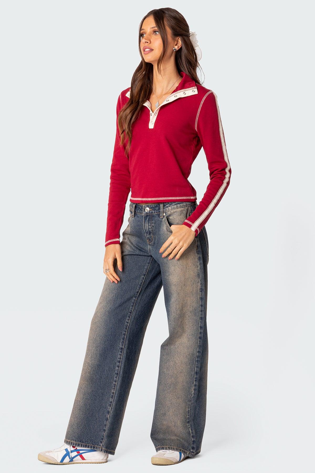 Raelynn Washed Low Rise Baggy Jeans Product Image